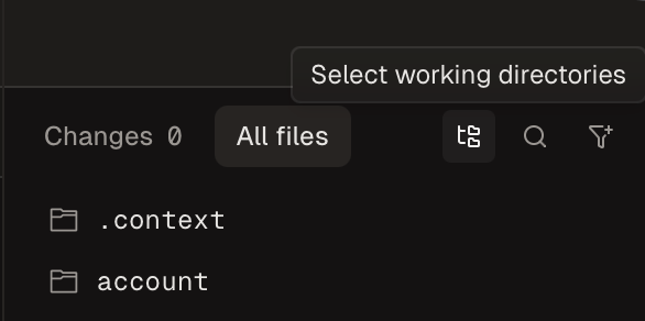 Select working directories button