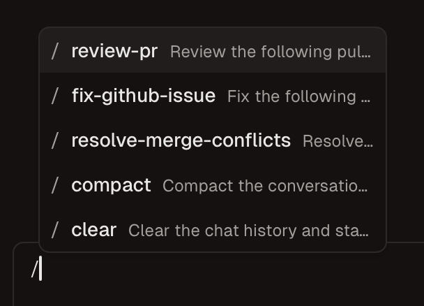 slash command