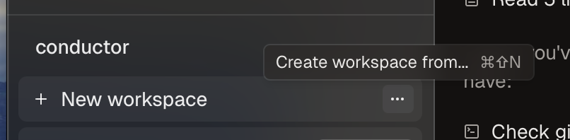 Create workspace from button