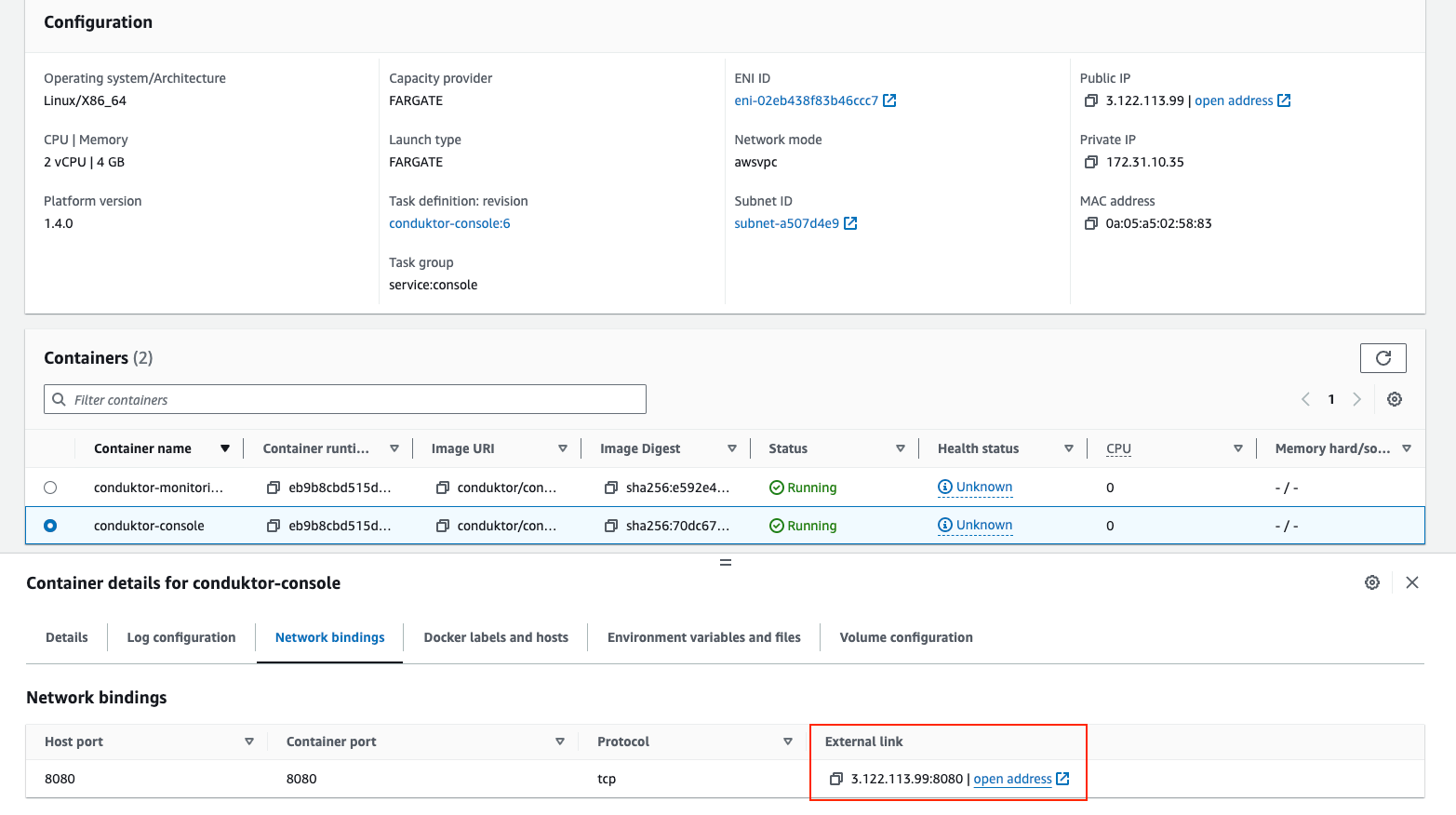 AWS Guide Network Bindings