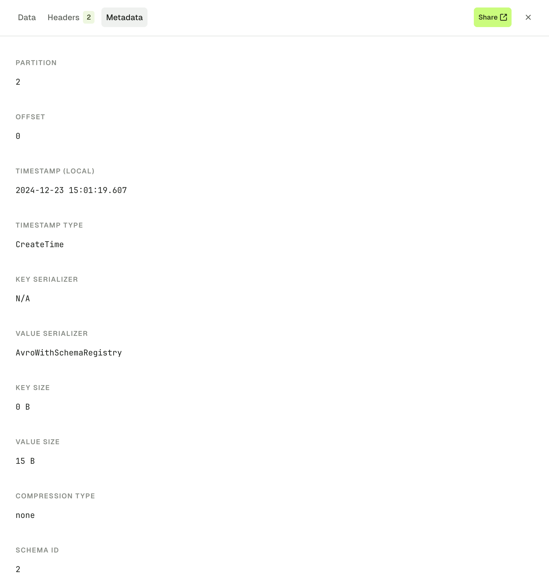 Topic metadata