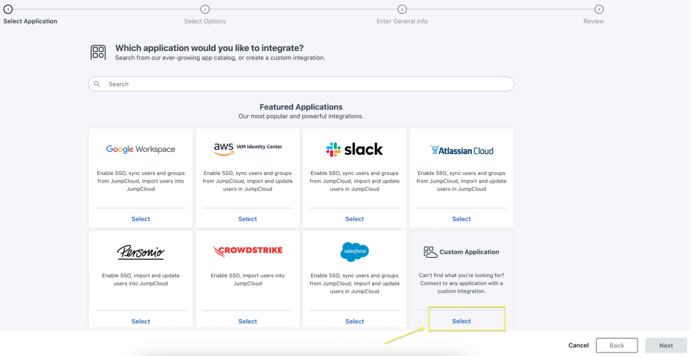 Jumpcloud custom app