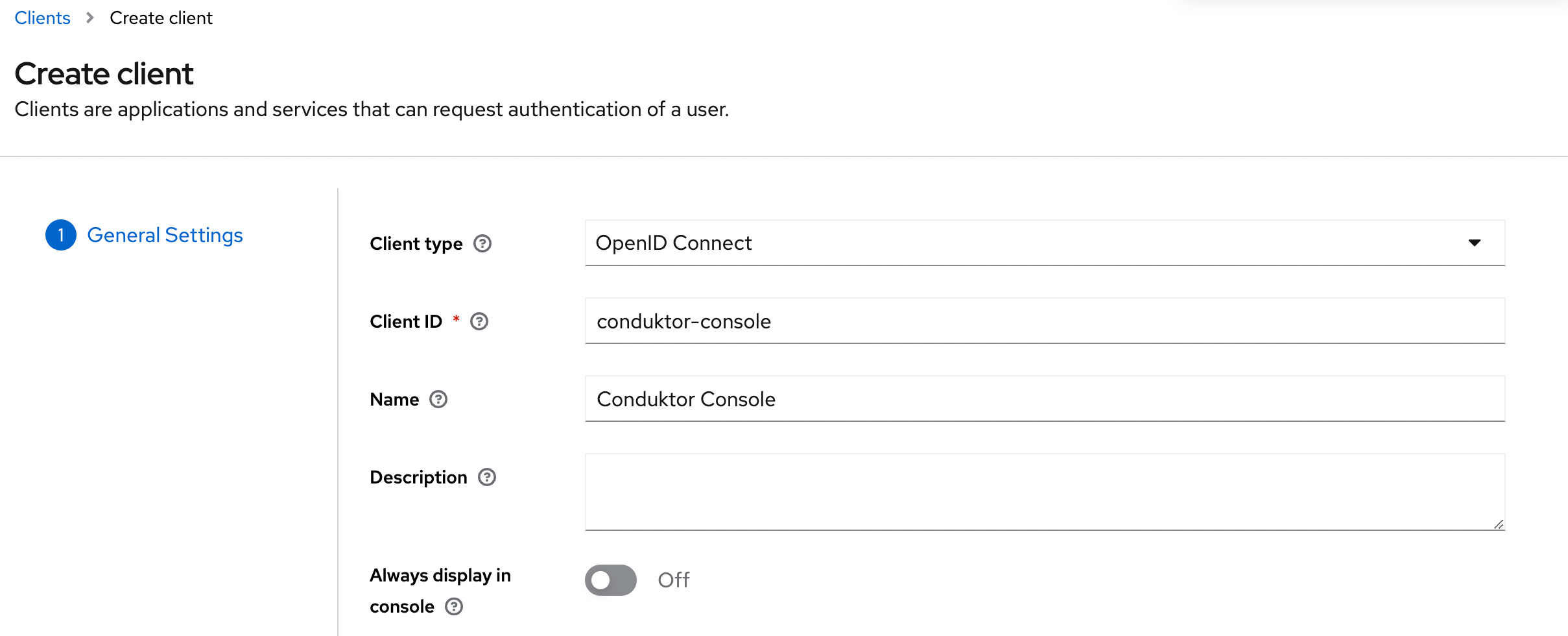 keycloak create client
