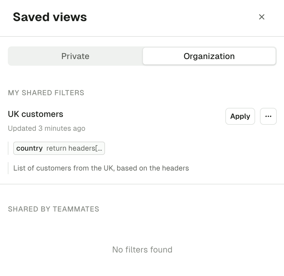 List shared views