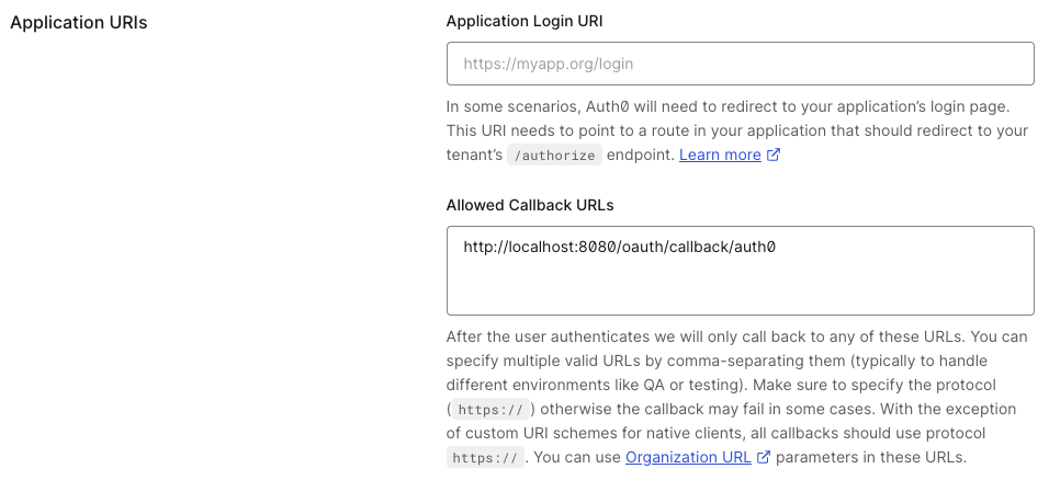 Auth0 callback