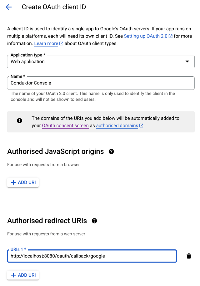 Google create client