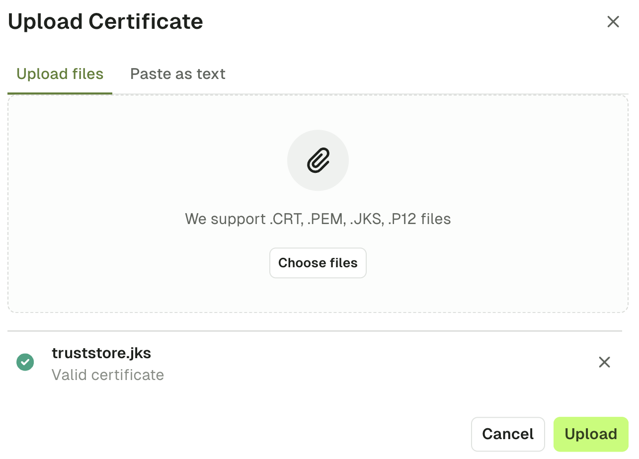 Cluster certificate