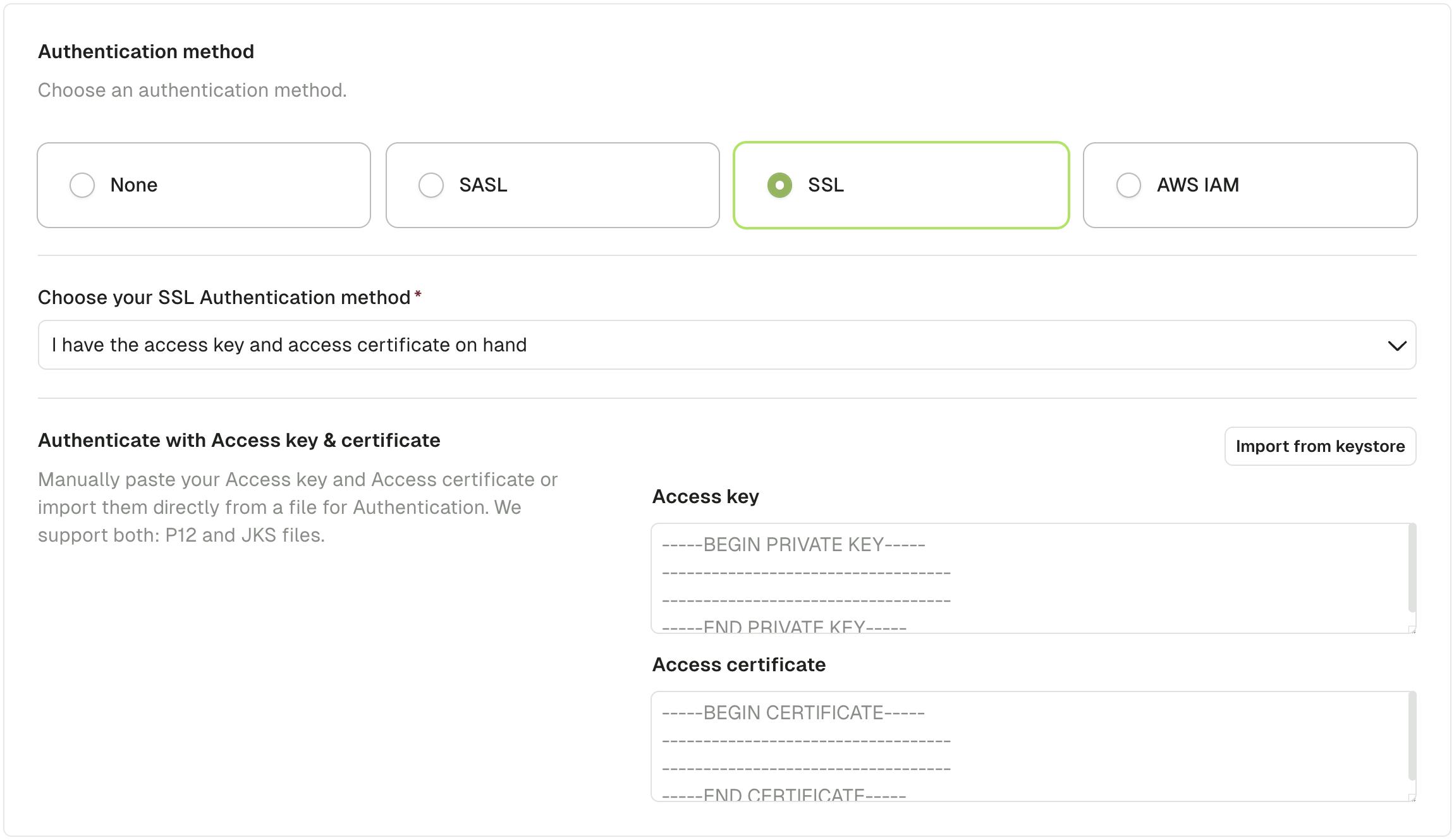 Cluster keystore