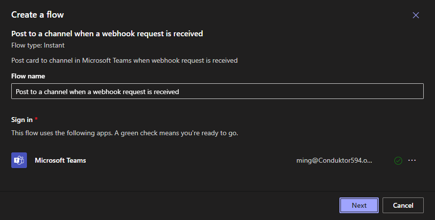 Teams workflow step 3