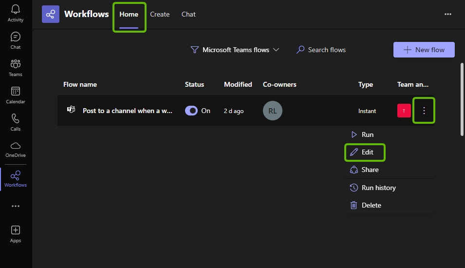 Teams workflow step 5