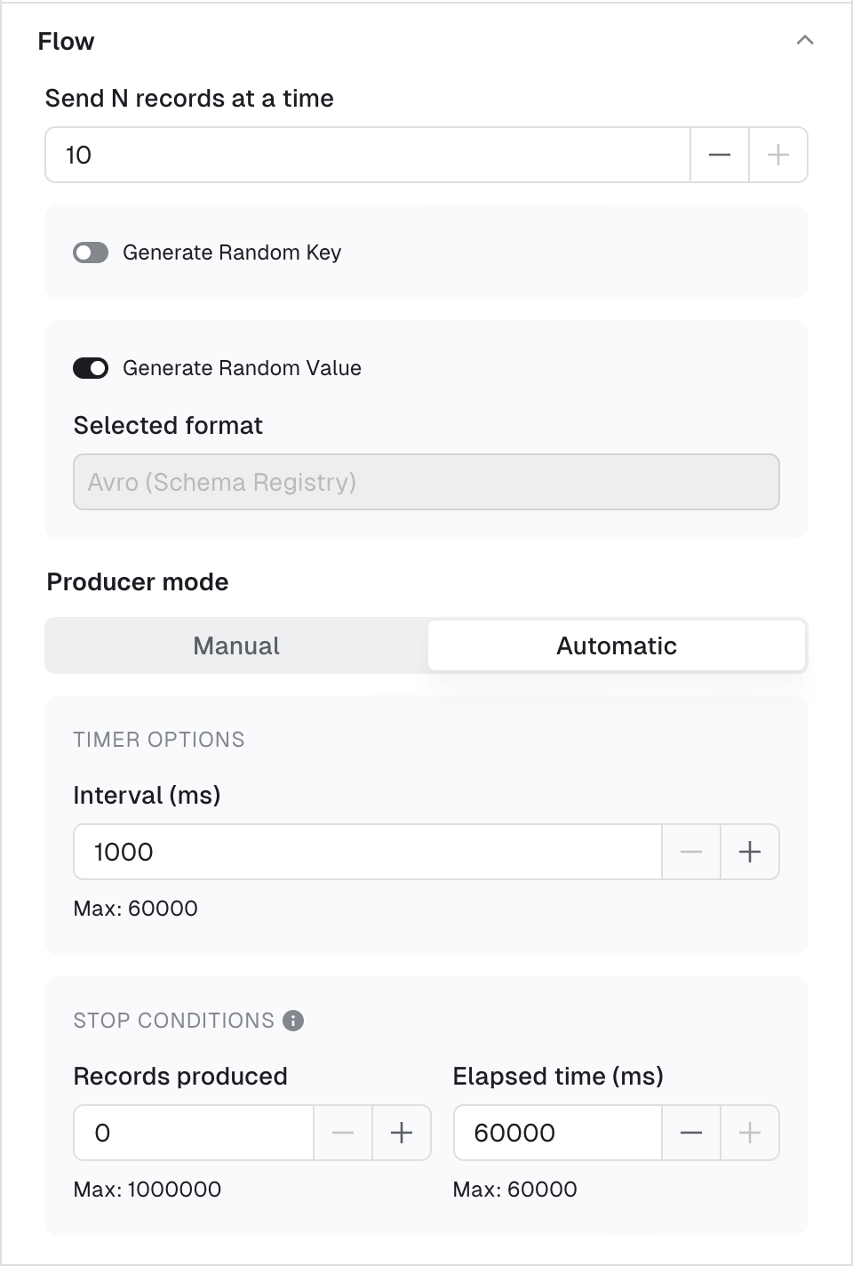 Produce flow mode