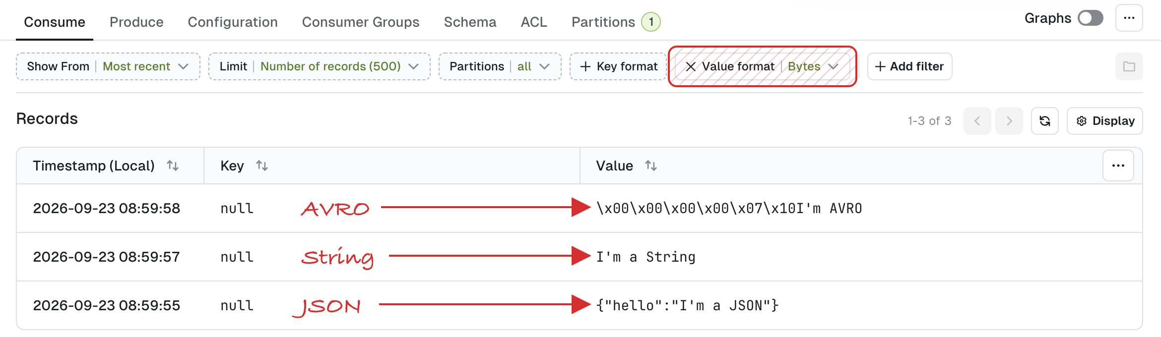 Deserializer with bytes
