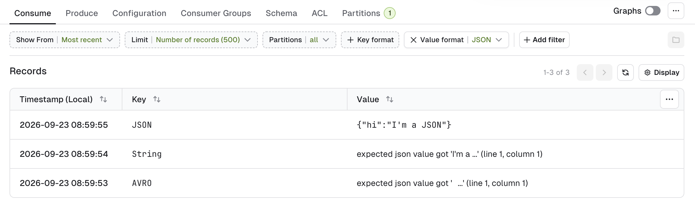 Consume with JSON deserializer