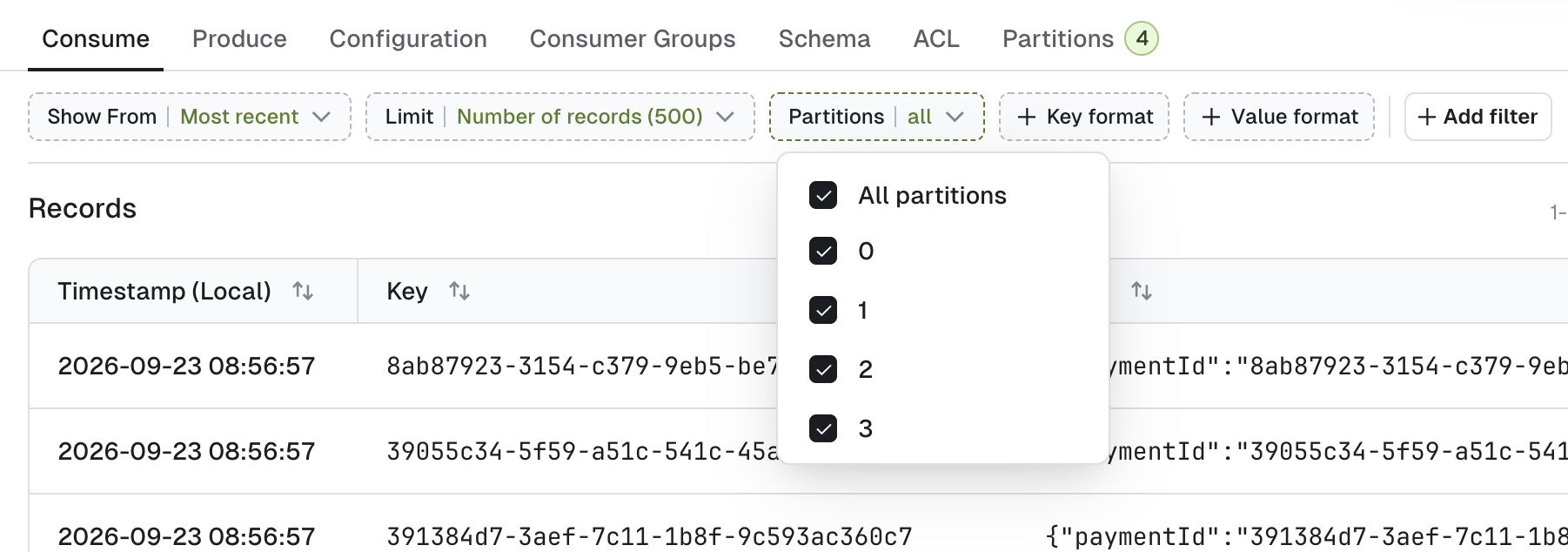 Partitions choices