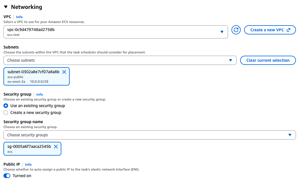AWS Guide Task Definition Networking