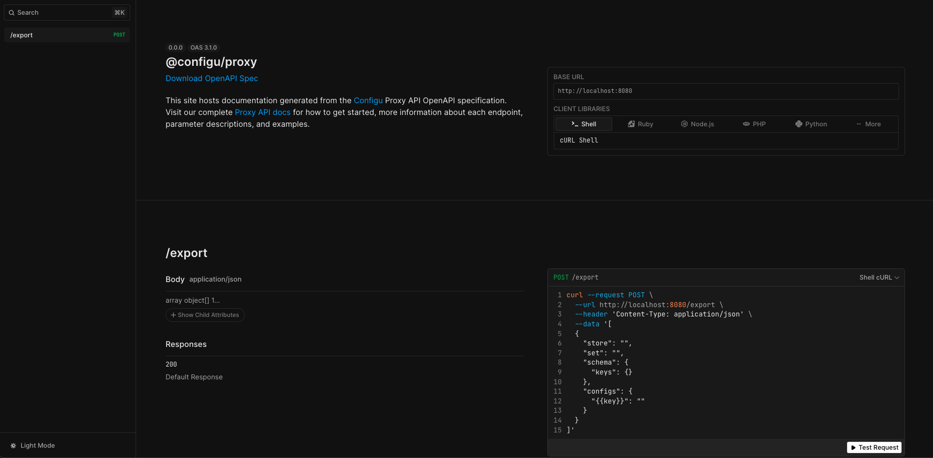 Configu Proxy Server Docs