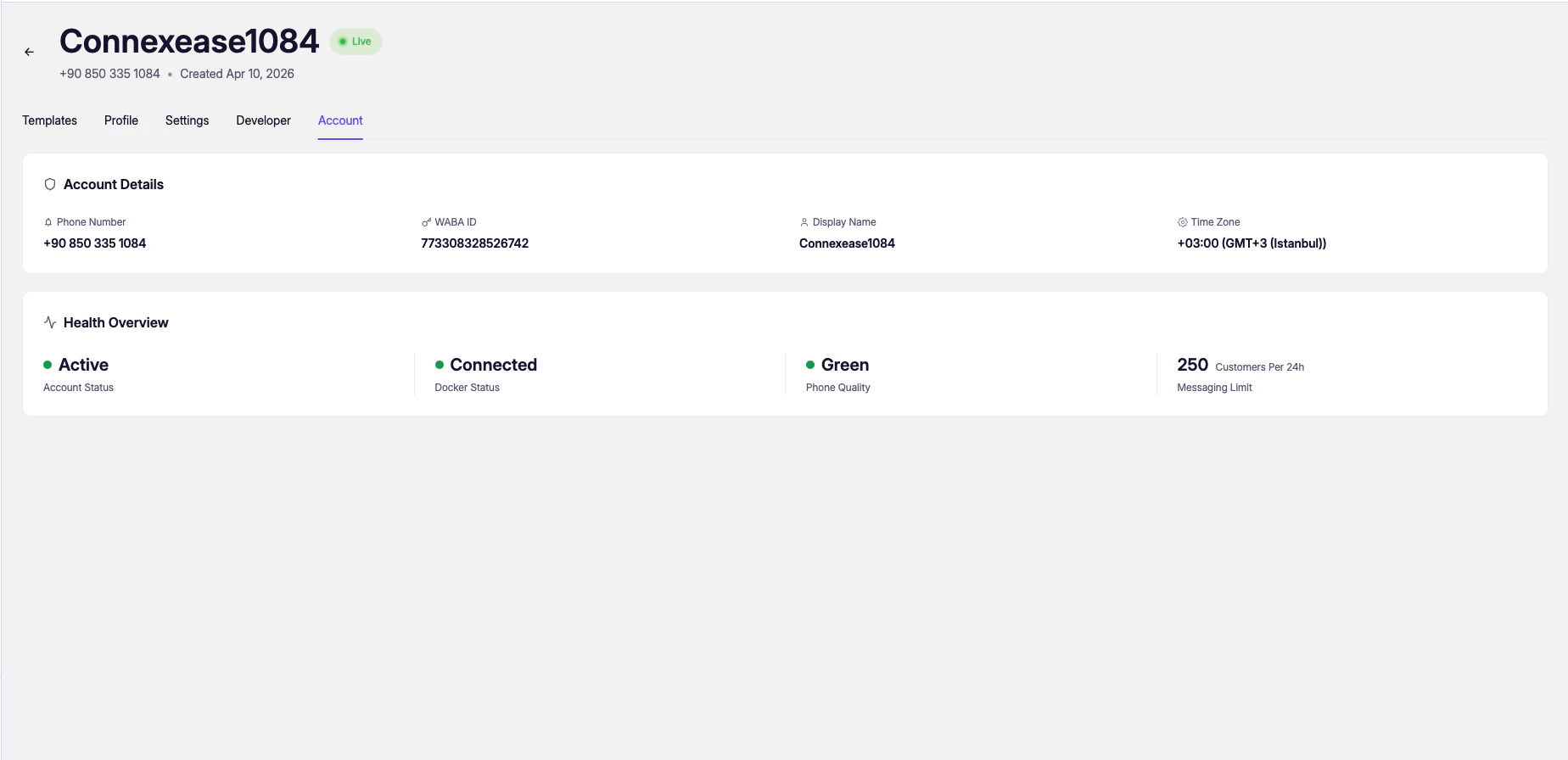 App Account Tab