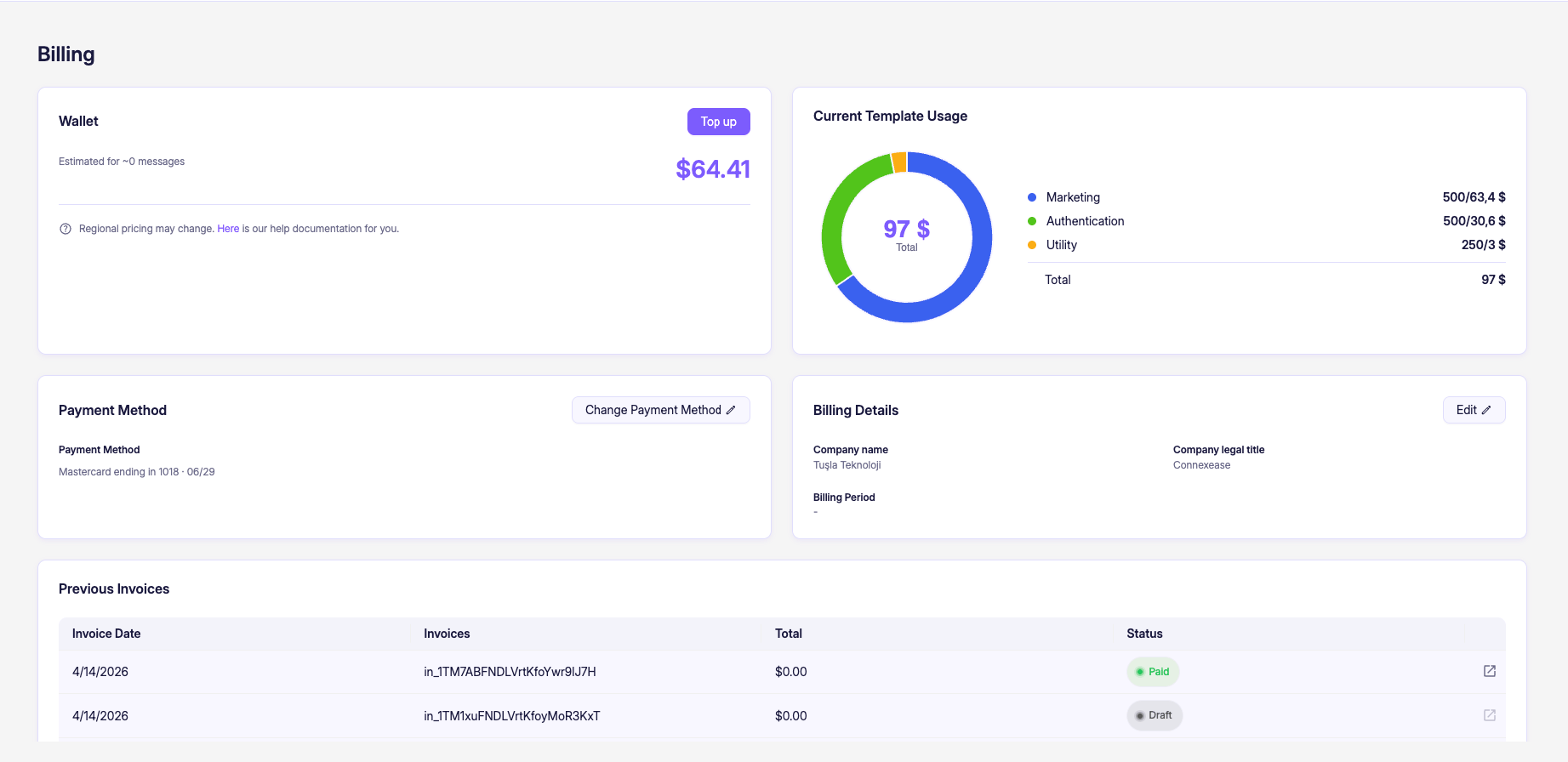Billing Page