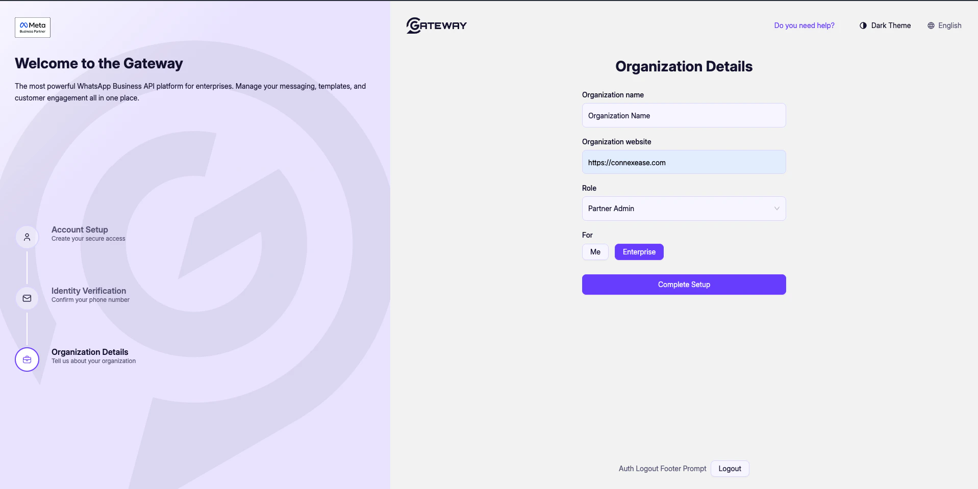 Organization Details – Filled
