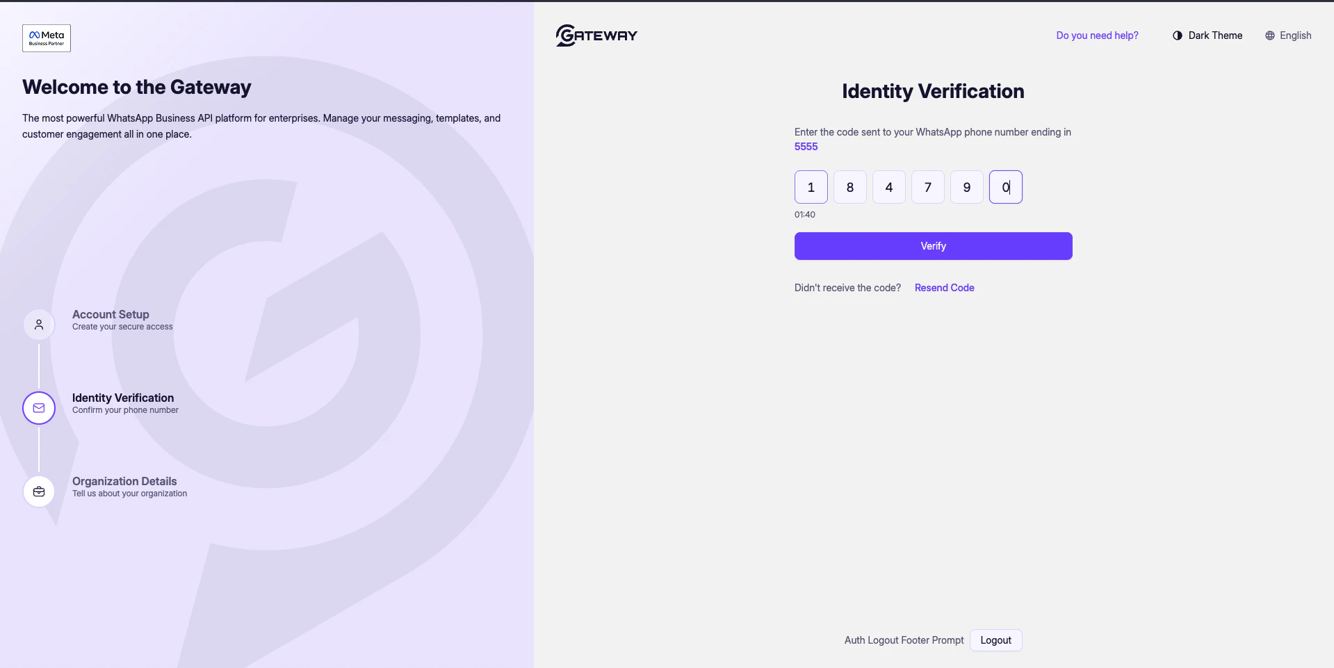 Identity Verification – OTP Input