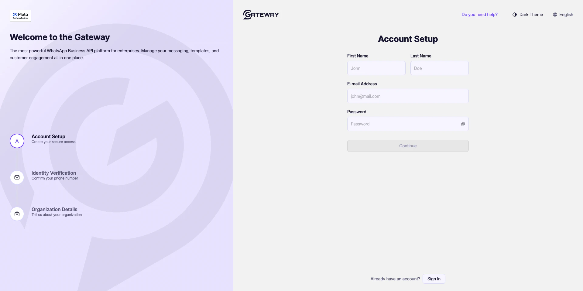 Account Setup