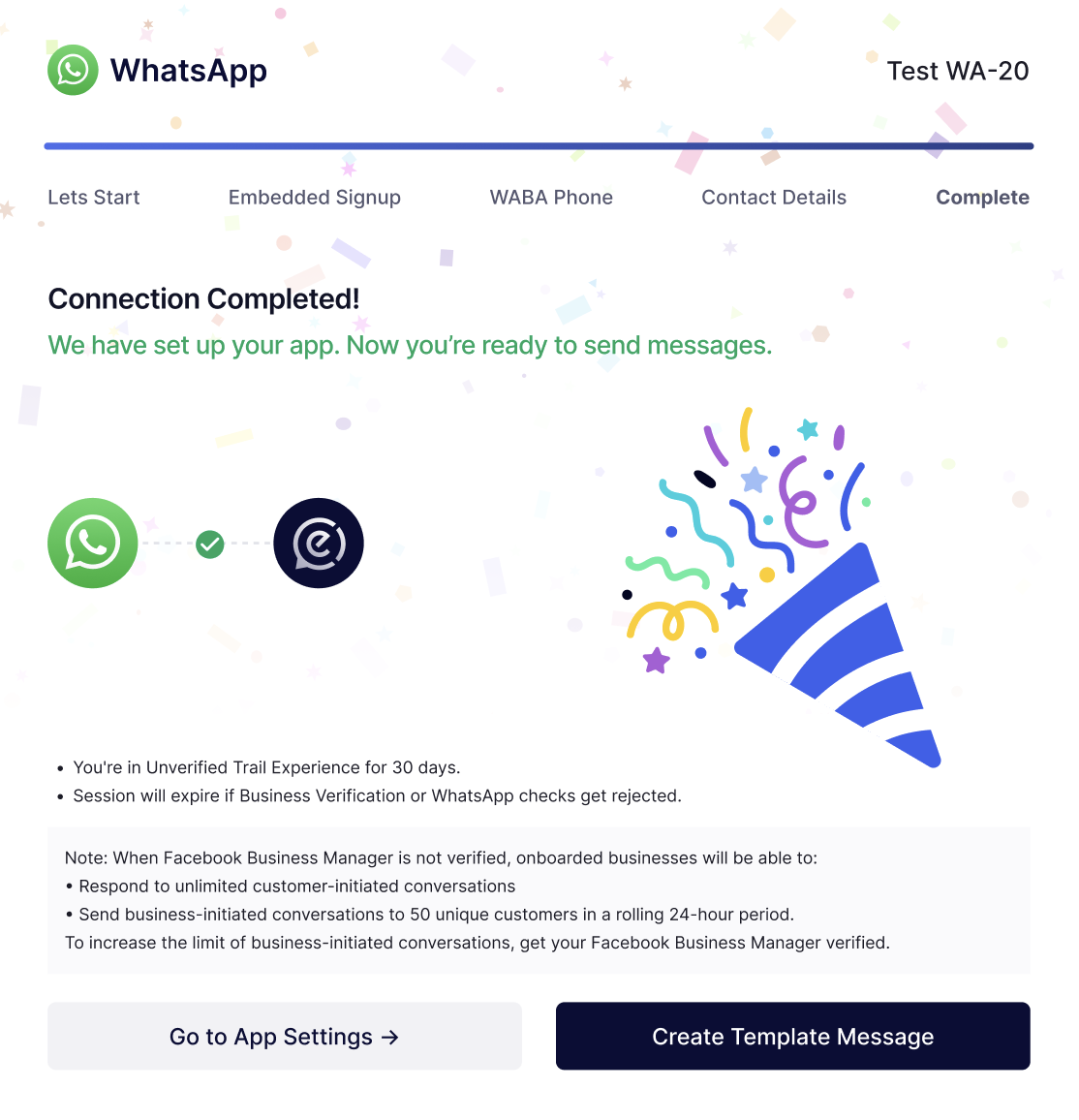 Create App 10 Success