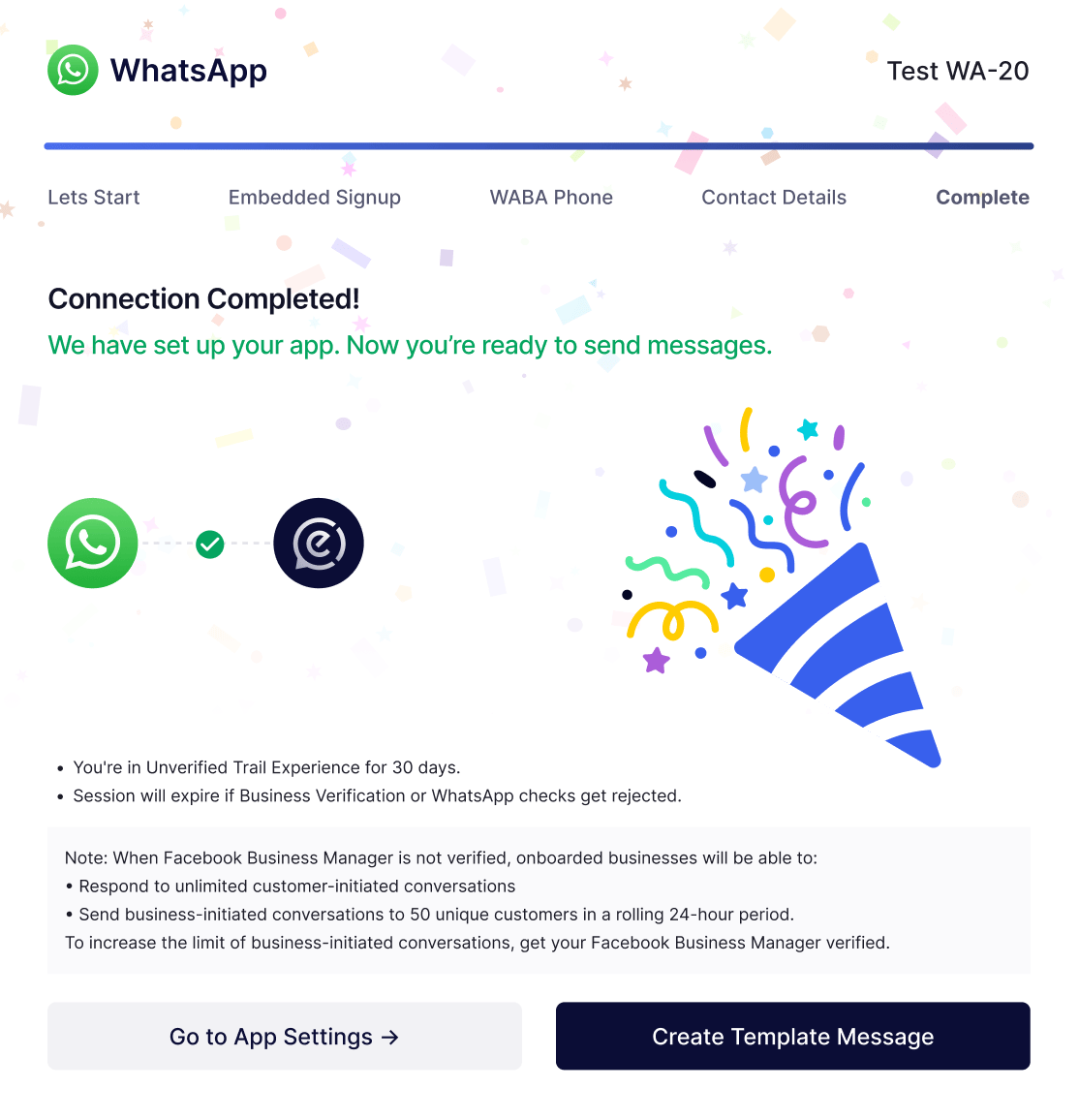 Create App 10 Success