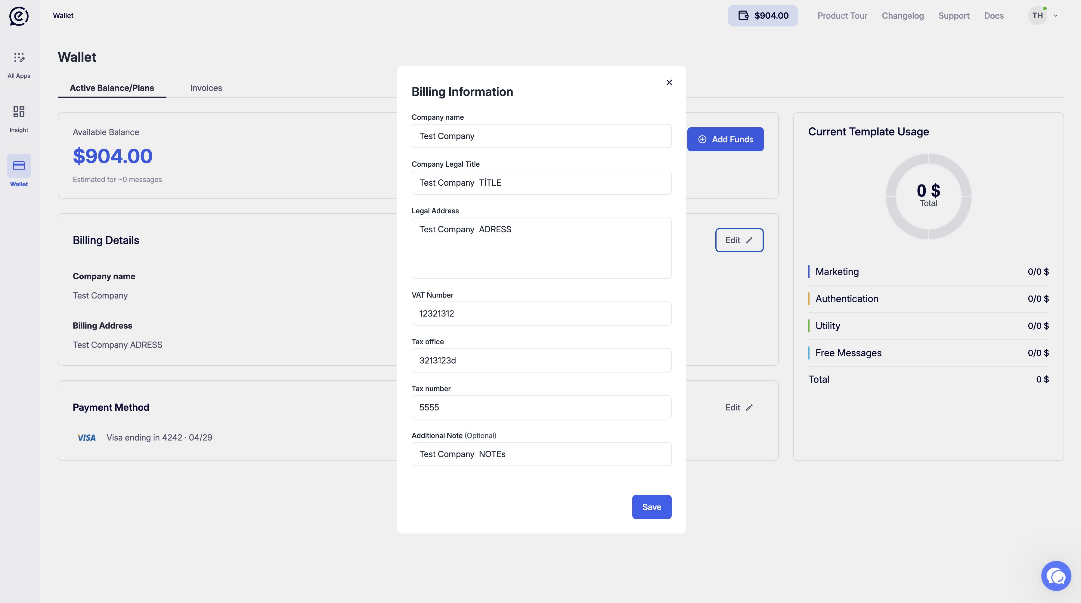 Wallet 02 Billing Modal