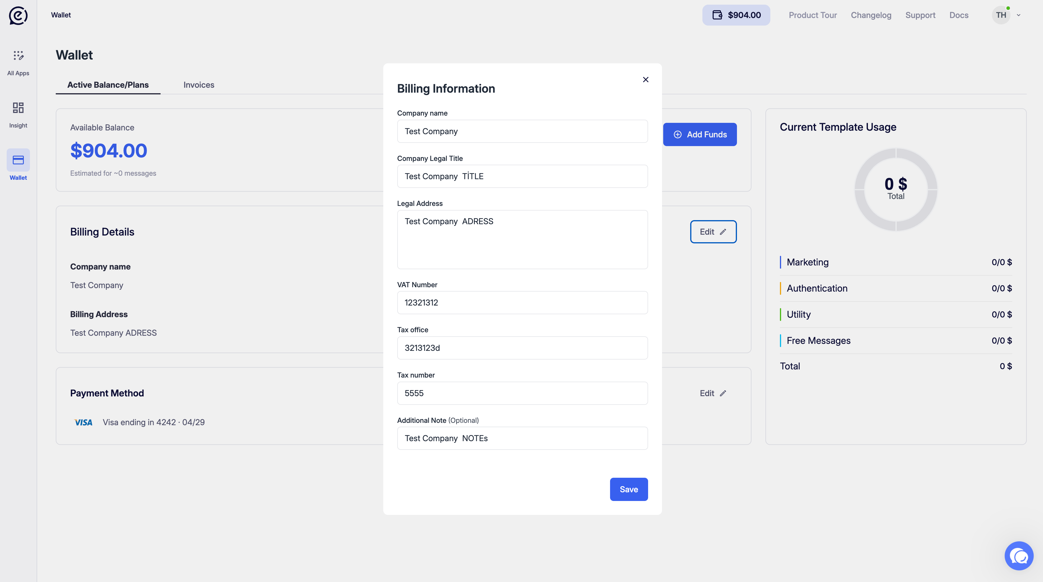 Wallet 02 Billing Modal