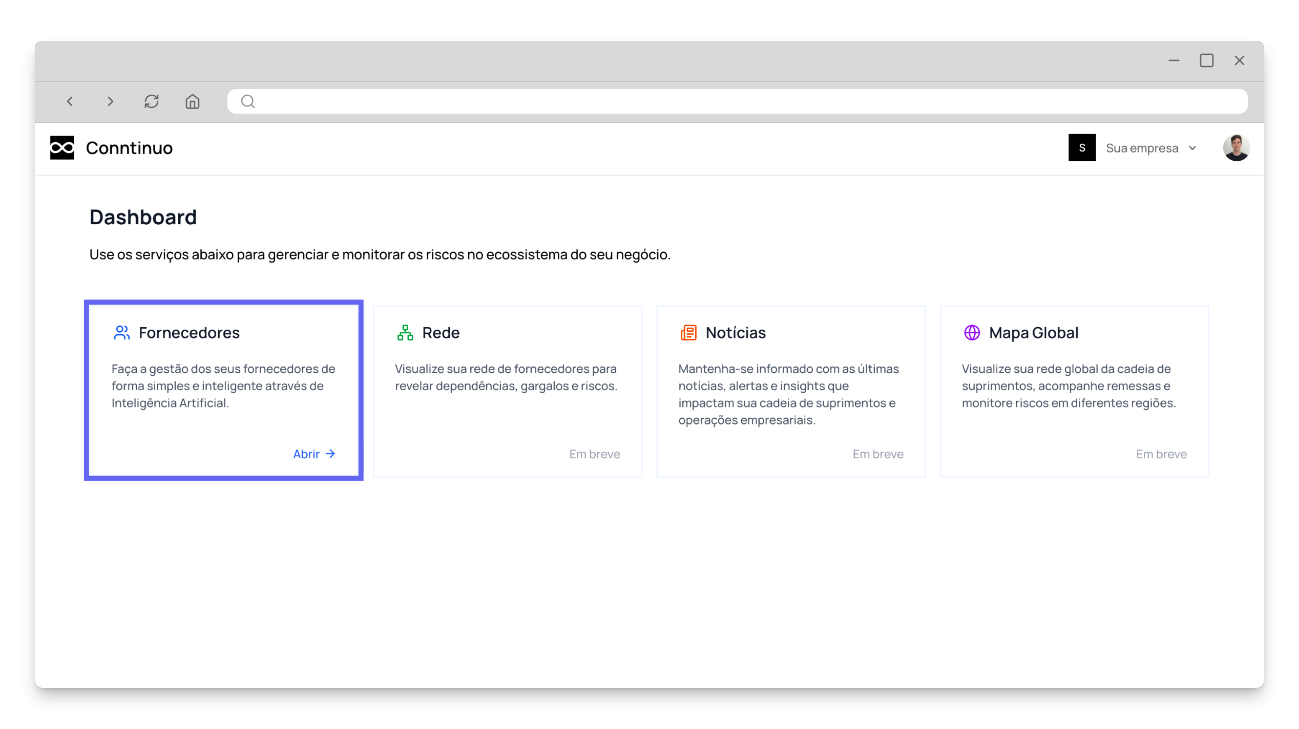 Main dashboard interface