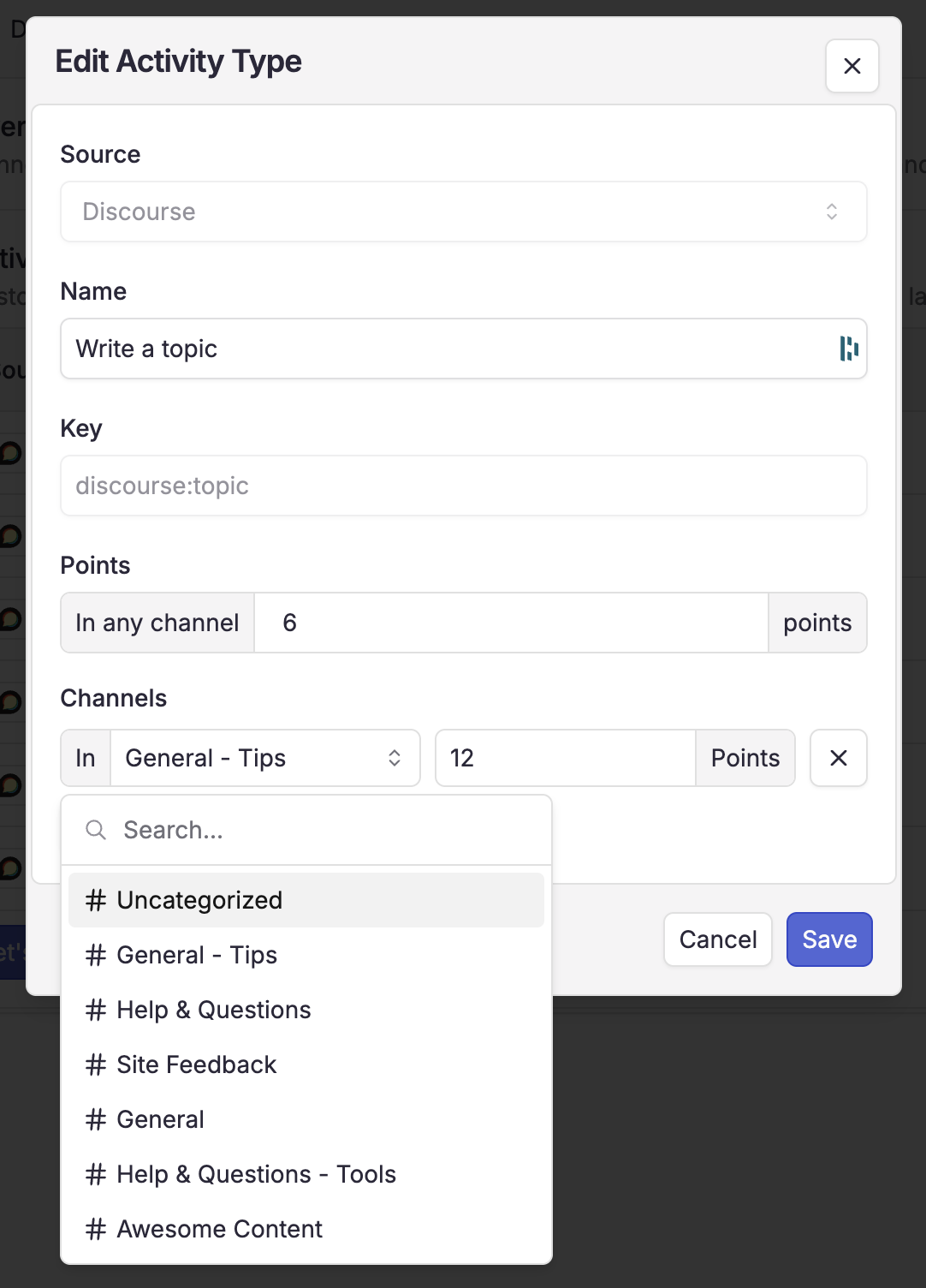 Discourse activity types