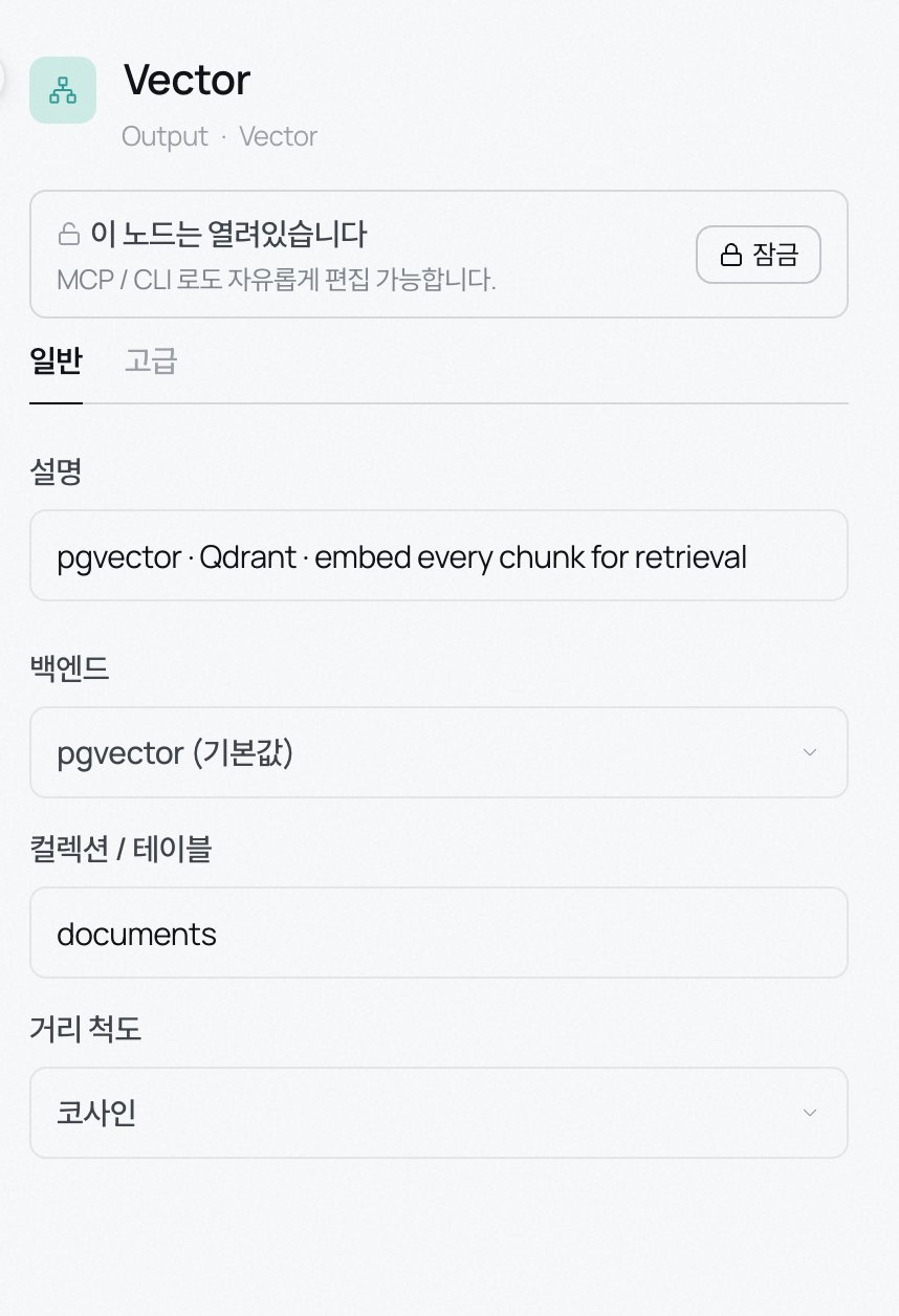 Vector 블록 설정 — 백엔드, 컬렉션, 거리 척도를 정한다