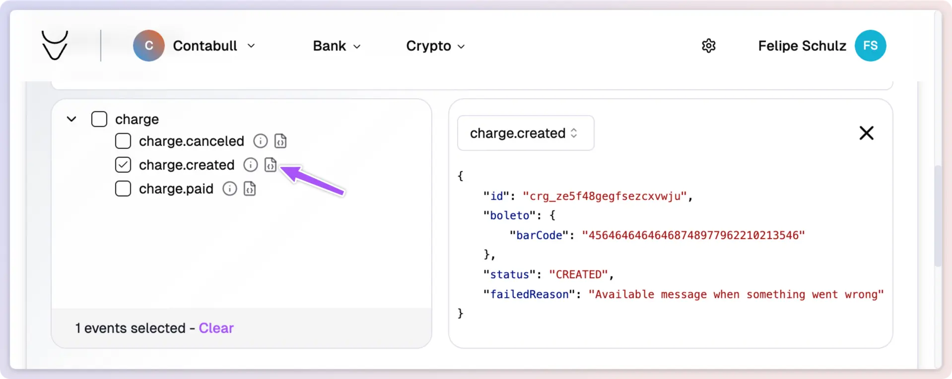 Payload example in light mode