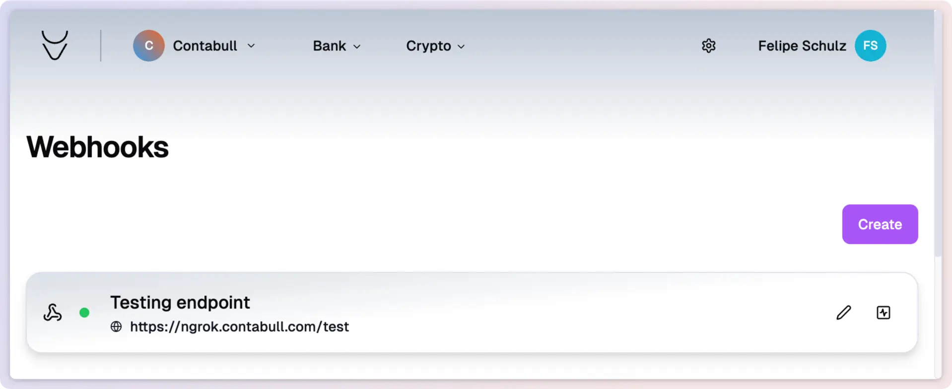 Completed webhook setup in light mode