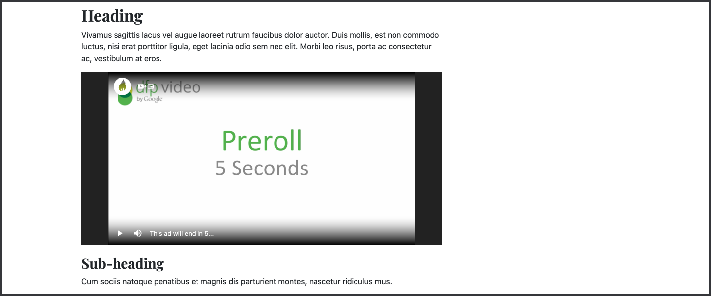 Show a video within content, no floating behaviours