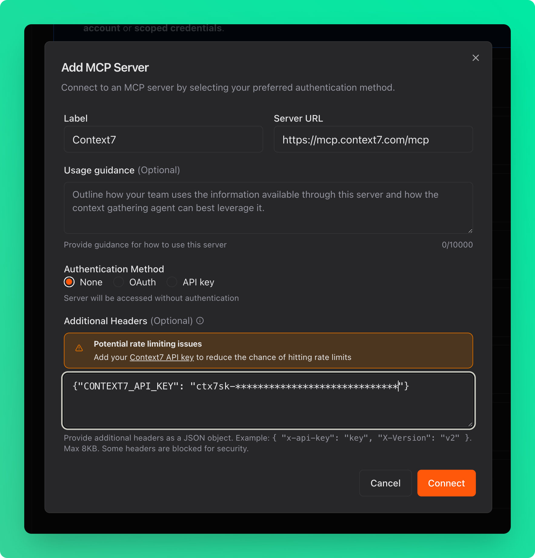 Add server modal
