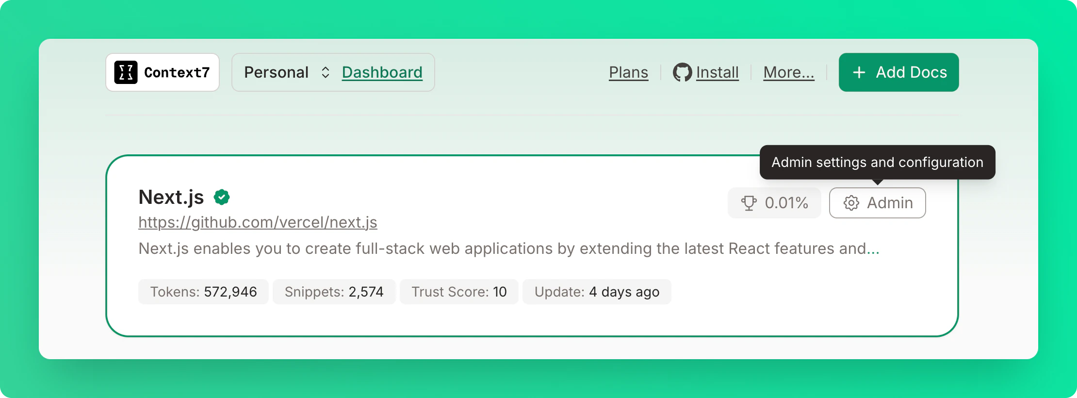 Manage button on library card