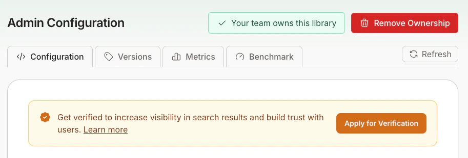 Apply for Verification button