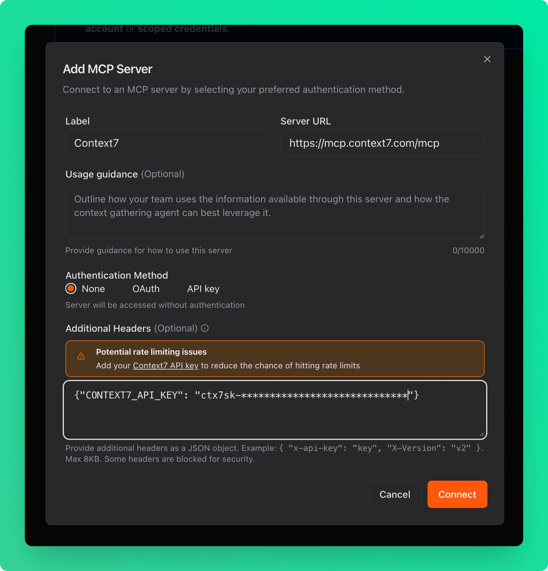 Add server modal