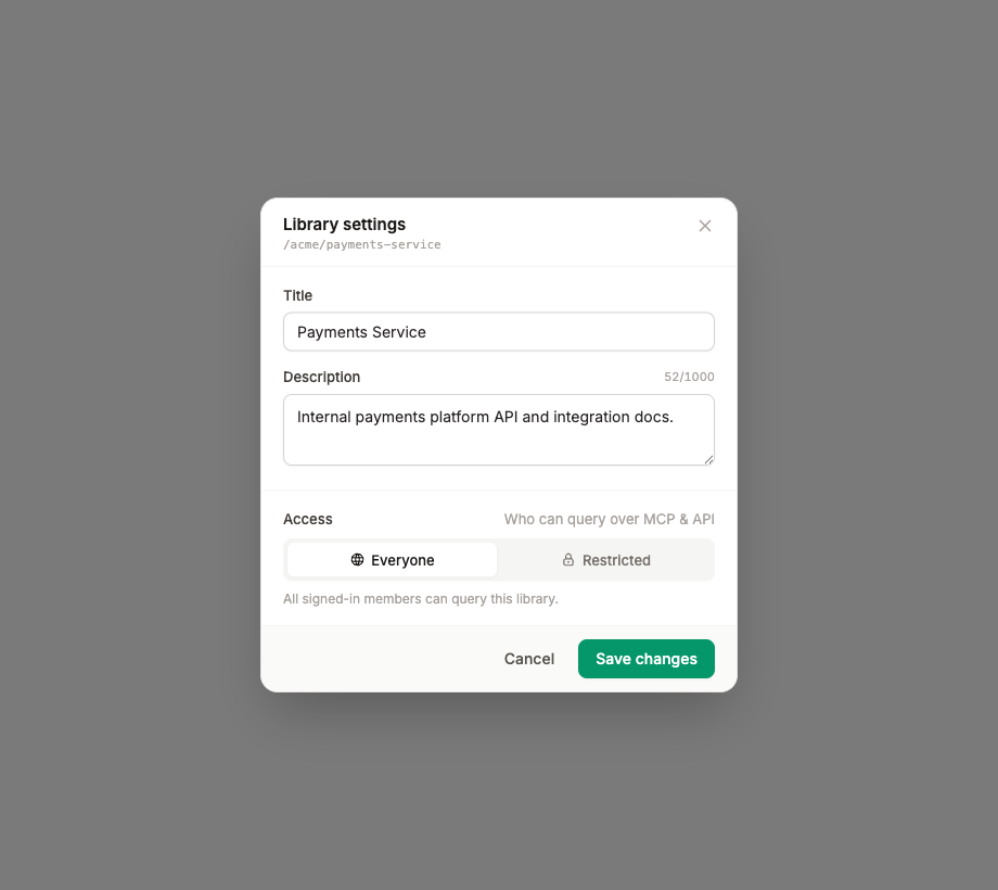 The access editor set to Everyone