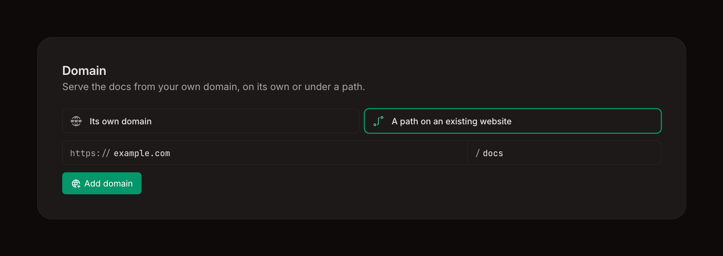 Configure a custom domain in Docs7