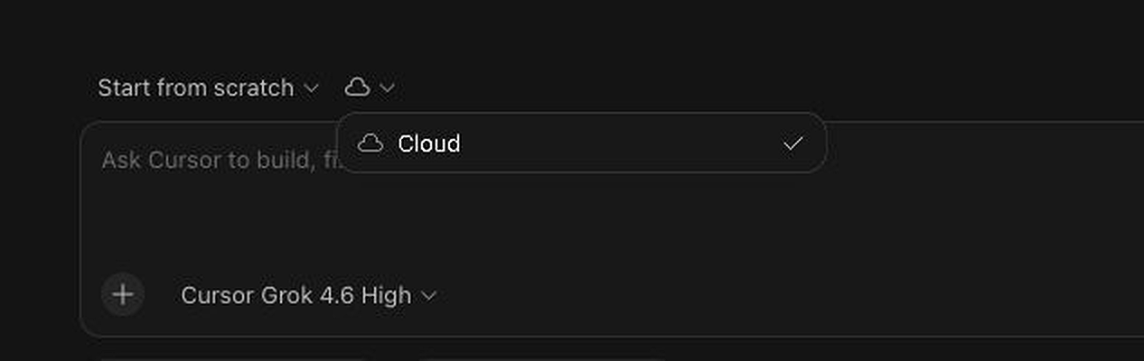 New Cursor Cloud Agent composer