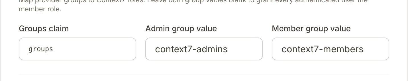 OIDC configuration card showing the Group mapping section