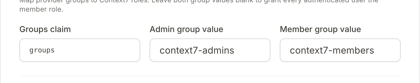 OIDC configuration card showing the Group mapping section