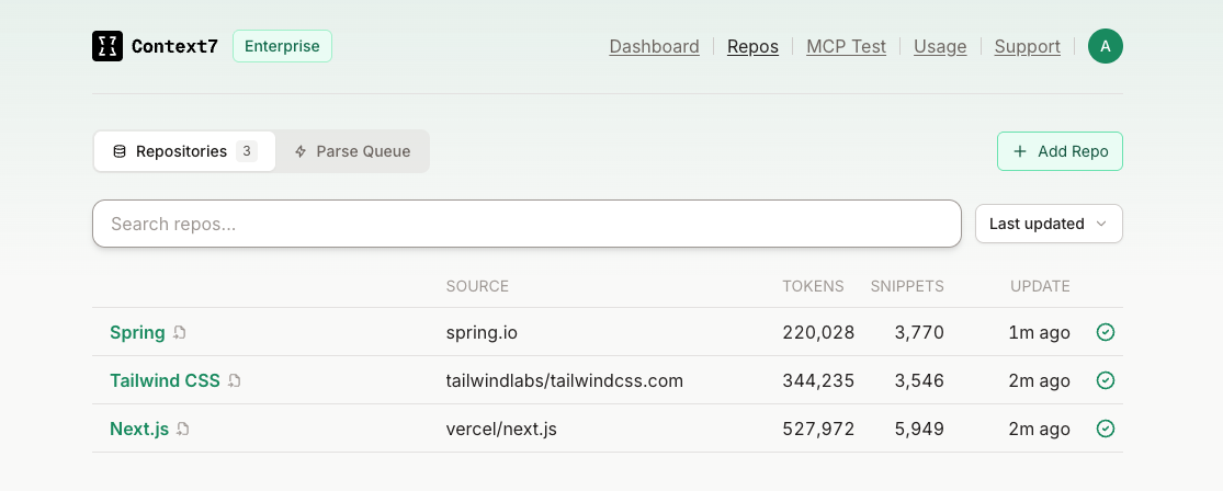 Imported badge on a library in the Repositories list