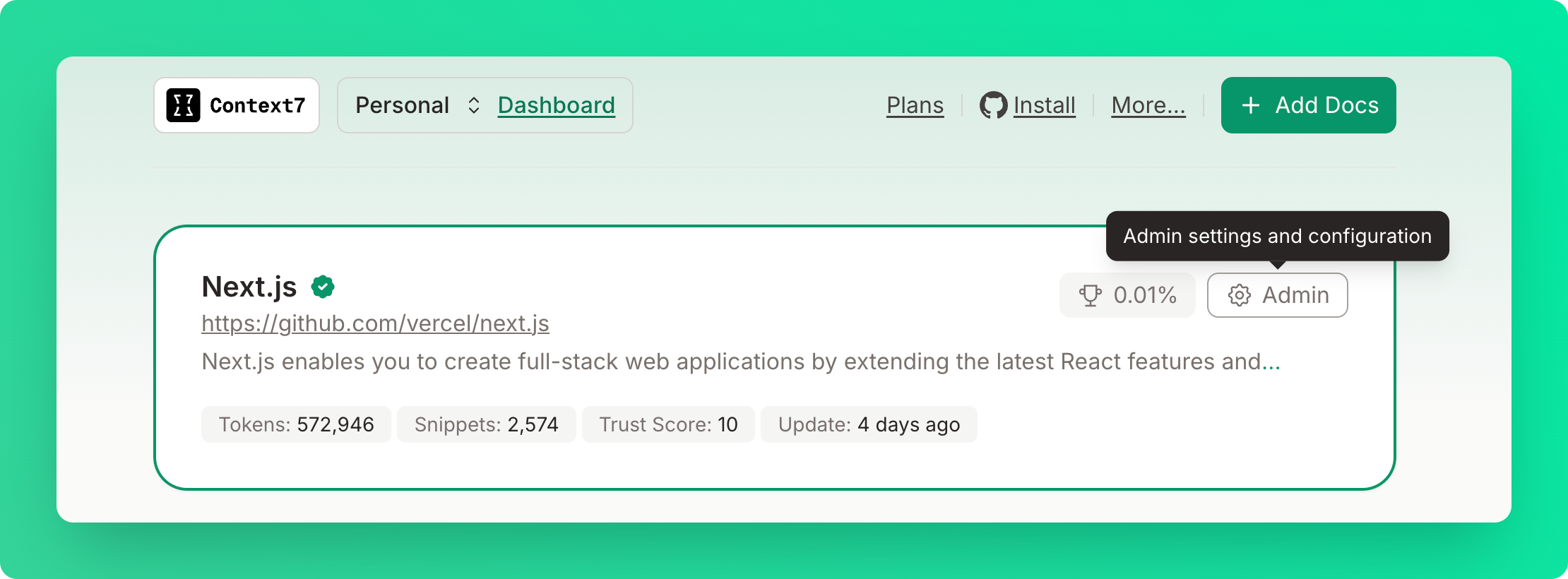 Manage button on library card