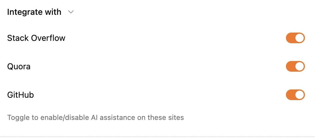 Toggle switch for enabling/disabling YouTube Assistant functionality