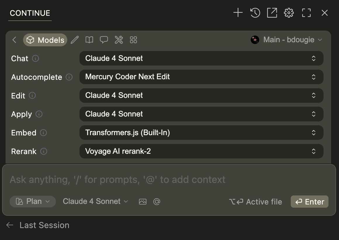 Edit model selection