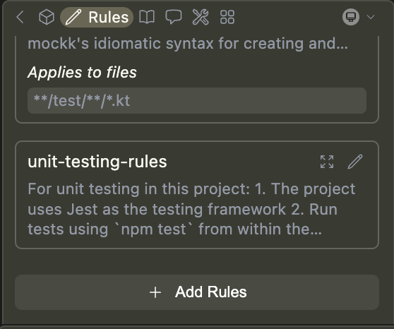 add local rules button