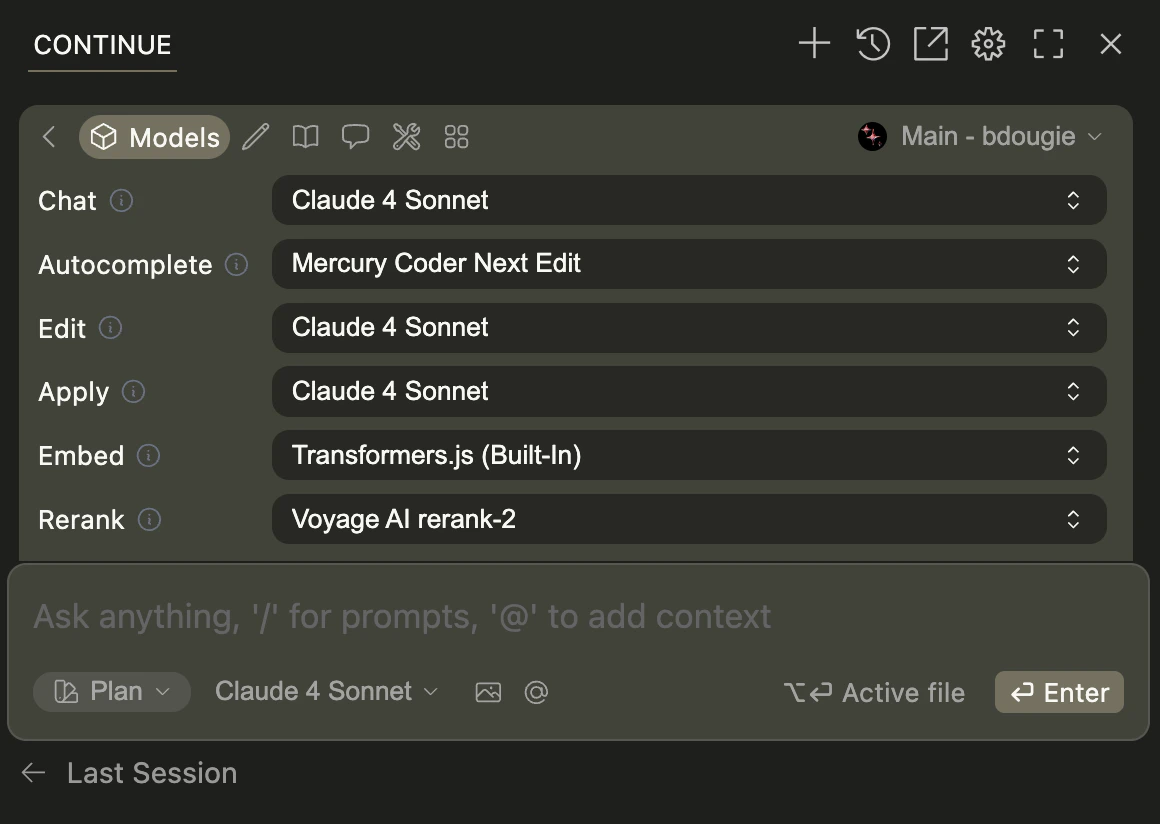 Edit model selection